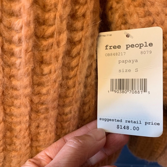 NWT FREE PEOPLE Fluffy Chunky High Neck Sweater - Picture 6 of 8